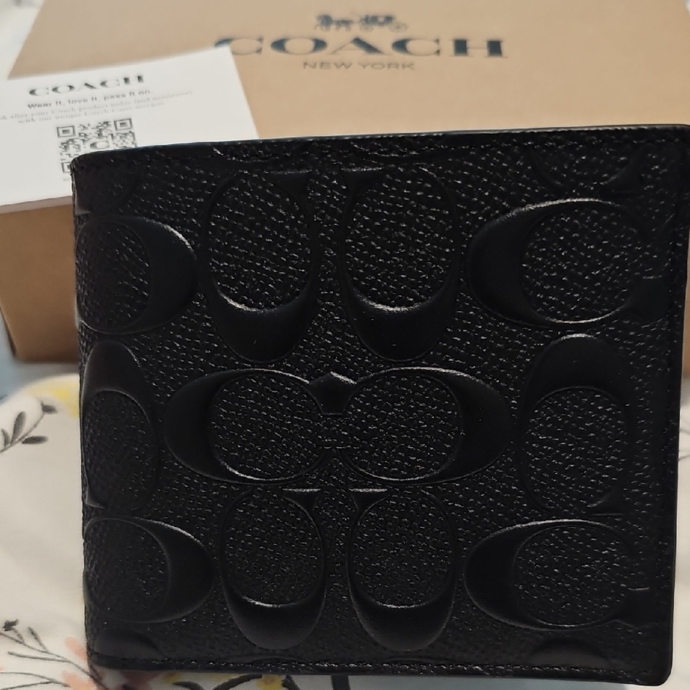 Coach Black Embossed Wallet